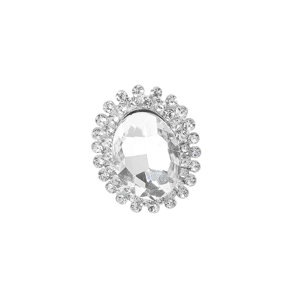 iLLASPARKZ Oval Stone Cluster Pointed Stretch Ring