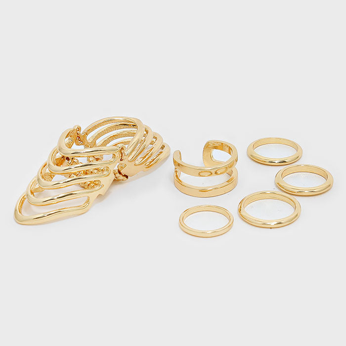 iLLASPARKZ Multi-Pieces Metal Joint Stretch Ring Set