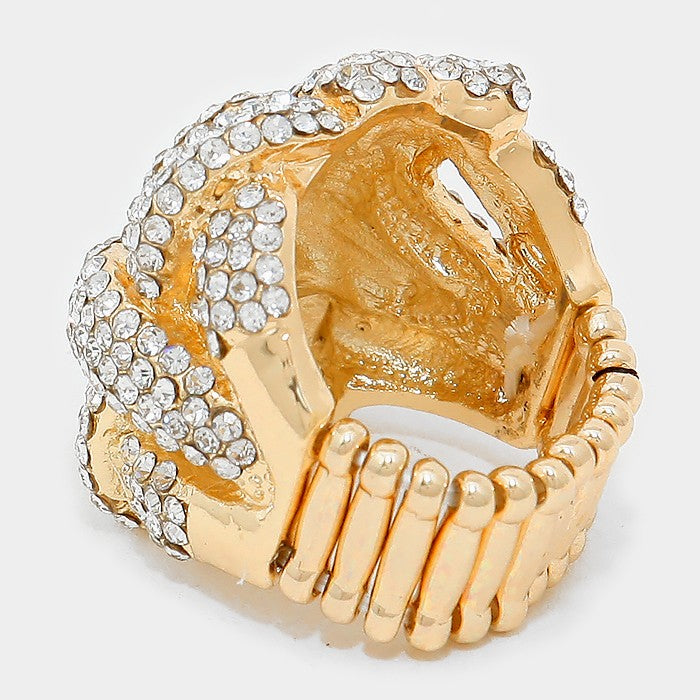 iLLASPARKZ Crystal pave stretch ring