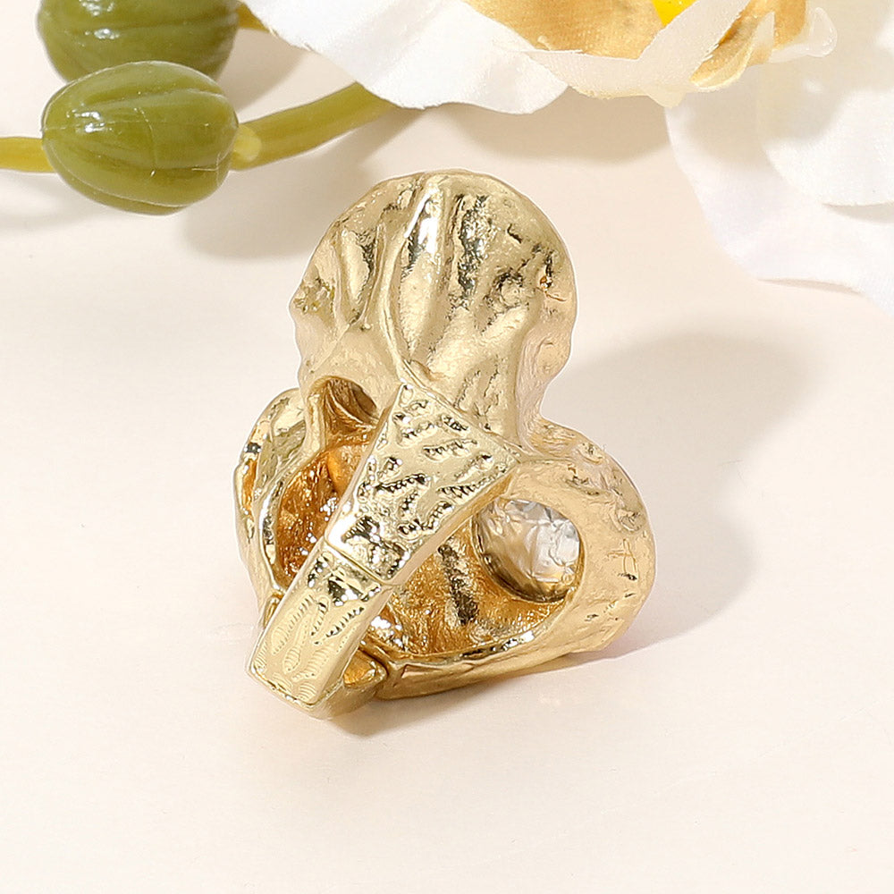iLLASPARKZ Abstract Chunky Stone Textured Stretch Ring