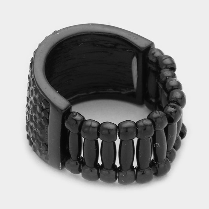 iLLASPARKZ Crystal rhinestone pave stretch ring