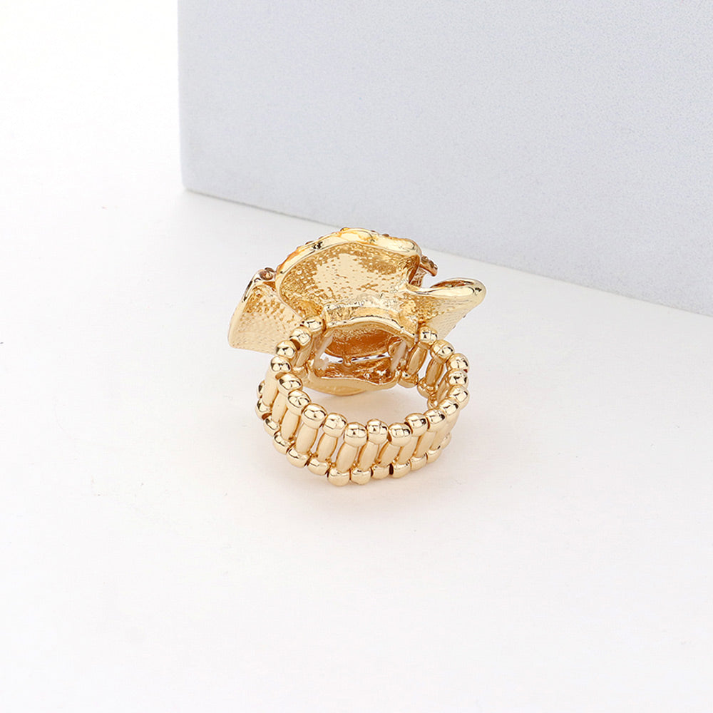 iLLASPARKZ Rhinestone Embellished Flower Stretch Ring