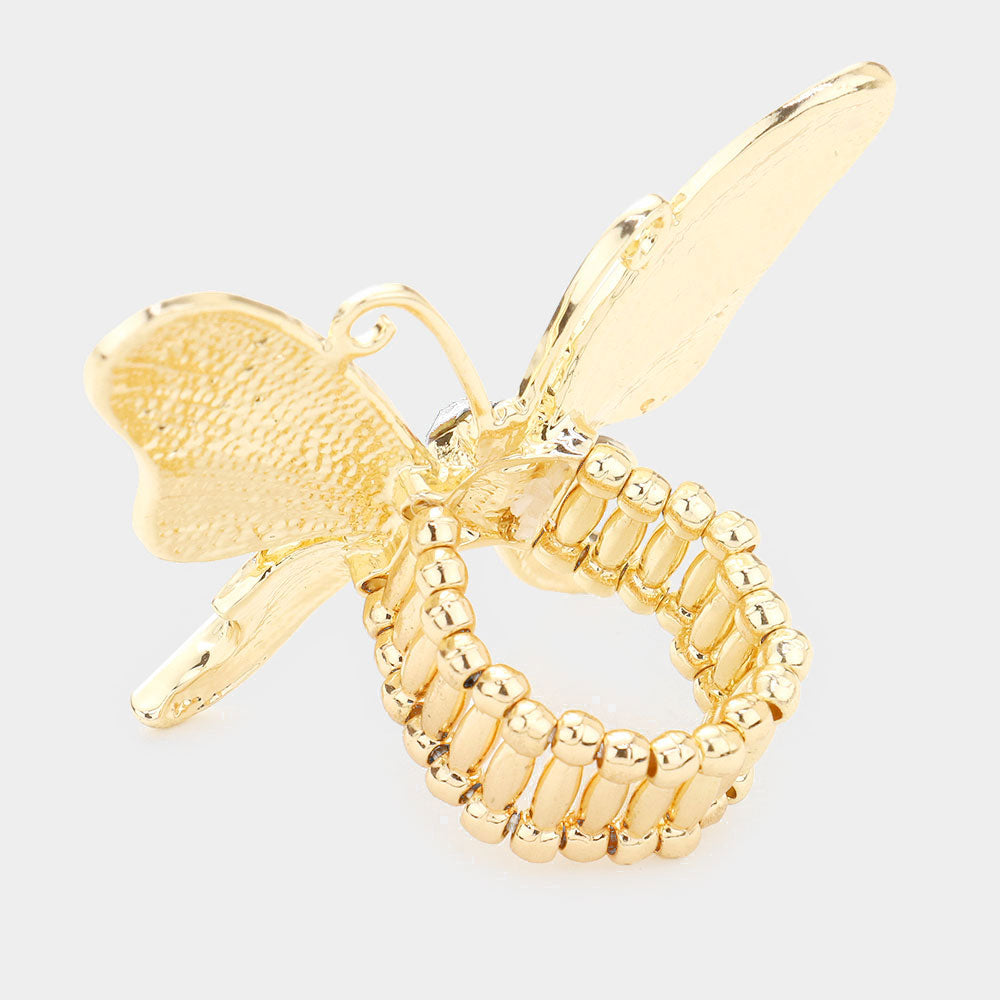 iLLASPARKZ Rhinestone Embellished Butterfly Stretch Ring