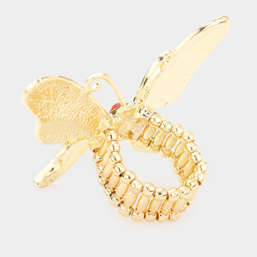 iLLASPARKZ Rhinestone Embellished Butterfly Stretch Ring