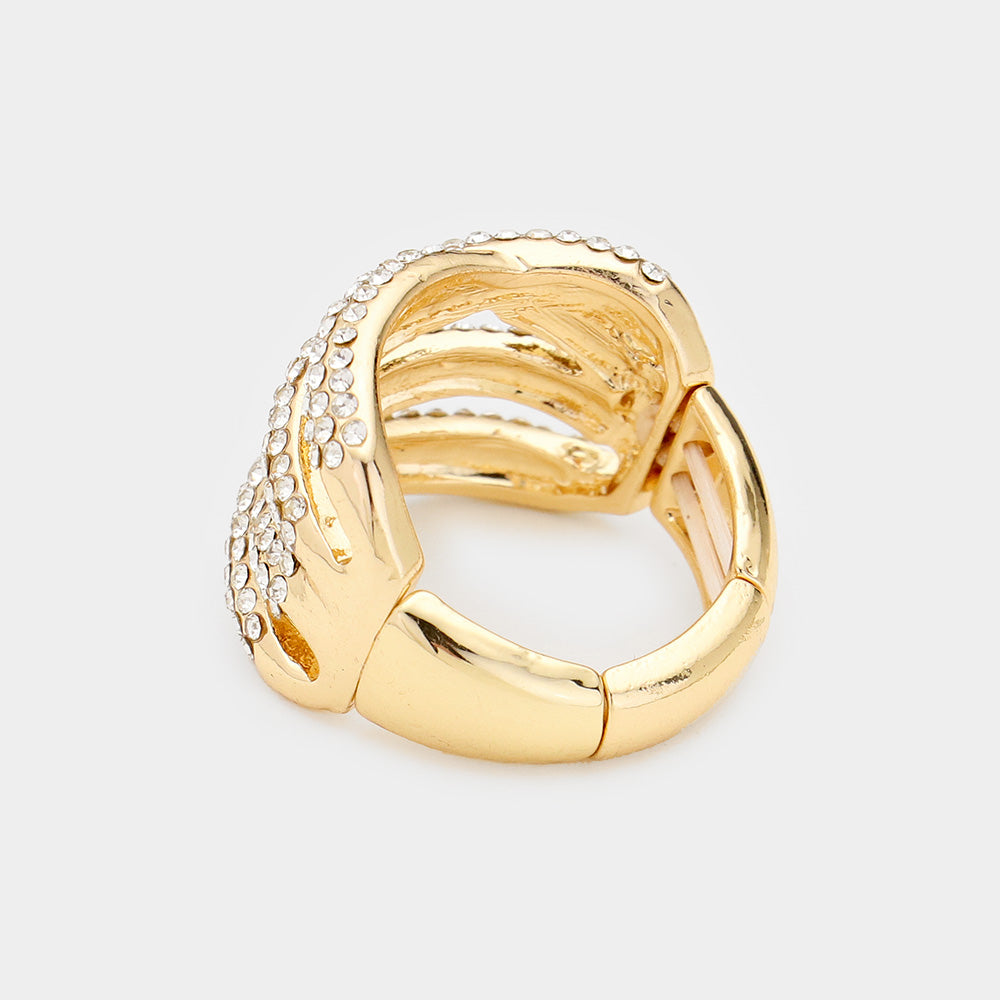 iLLASPARKZ Rhinestone Pave Twist Stretch Ring