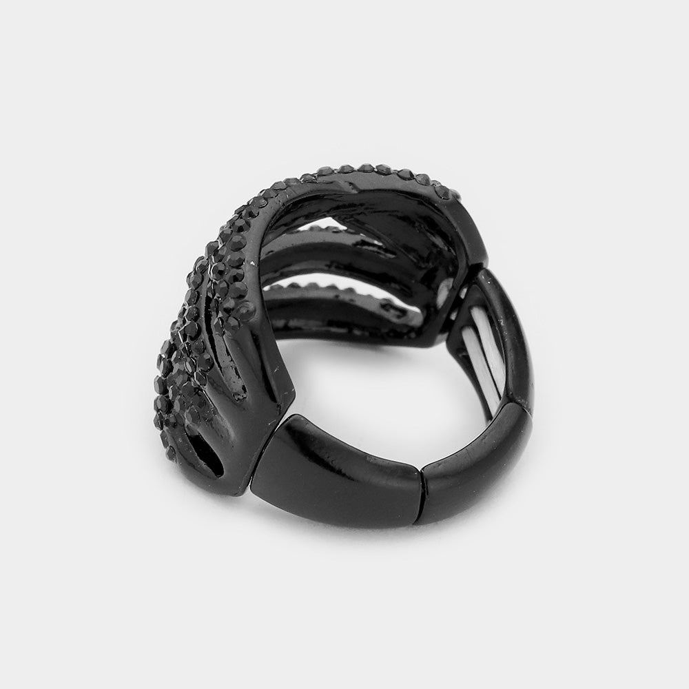iLLASPARKZ Rhinestone Pave Twist Stretch Ring