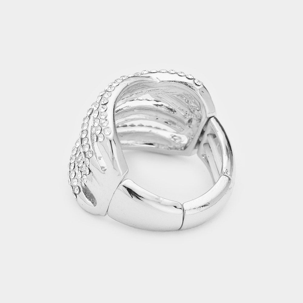 iLLASPARKZ Rhinestone Pave Twist Stretch Ring