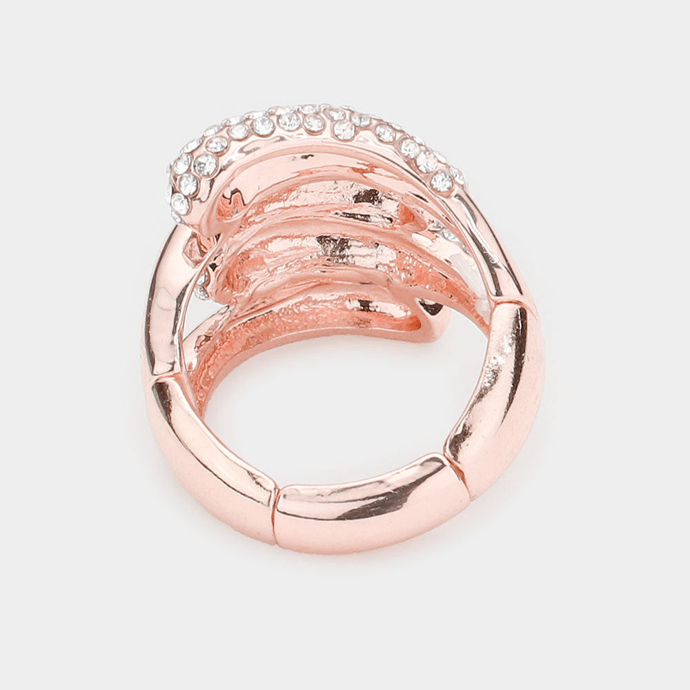 iLLASPARKZ Abstract Rhinestone Embellished Stretch Ring
