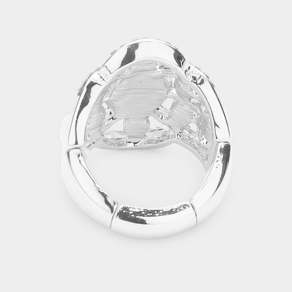 iLLASPARKZ Oval Stone Embellished Stretch Ring