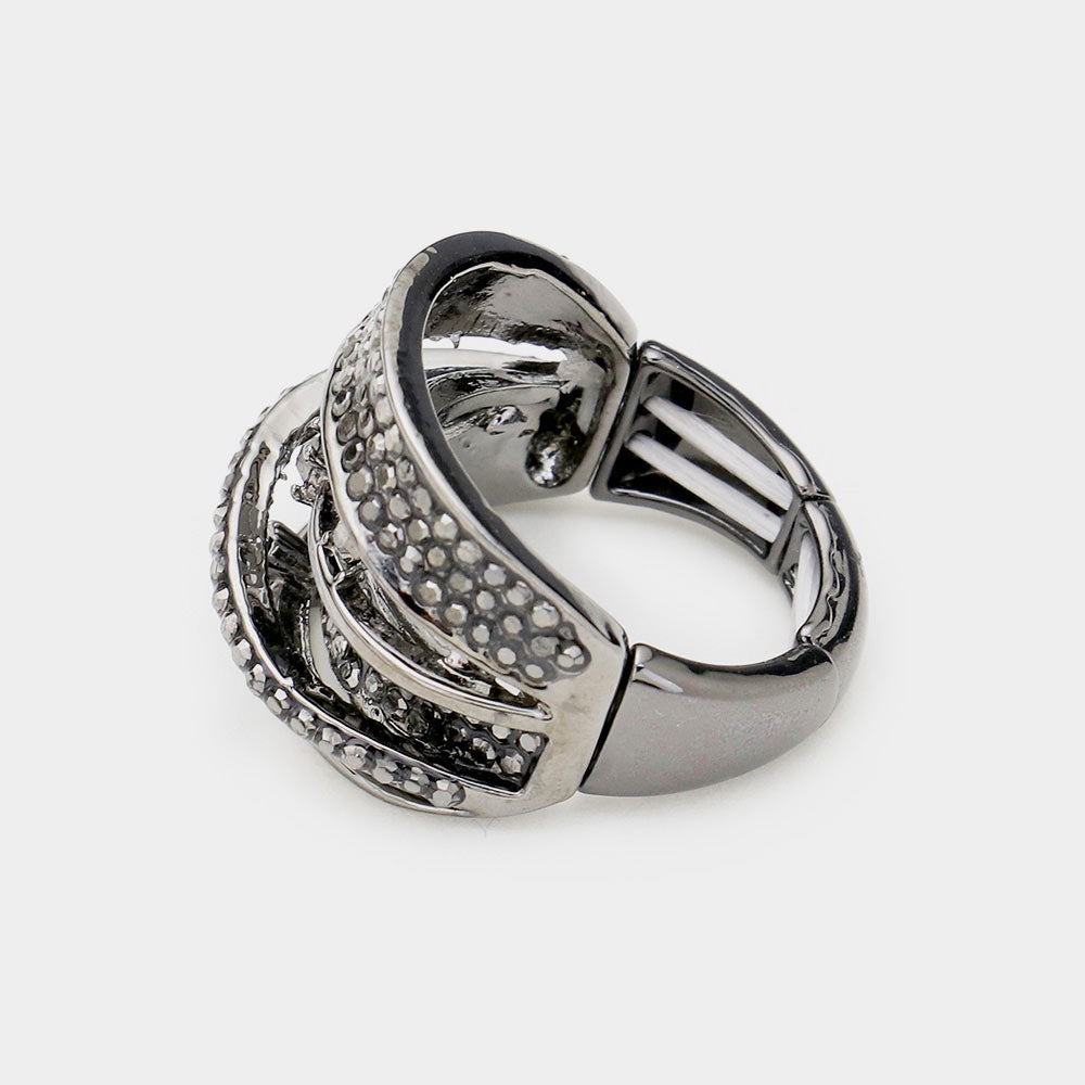 iLLASPARKZ Embellished Rhinestone Pave Stretch Ring