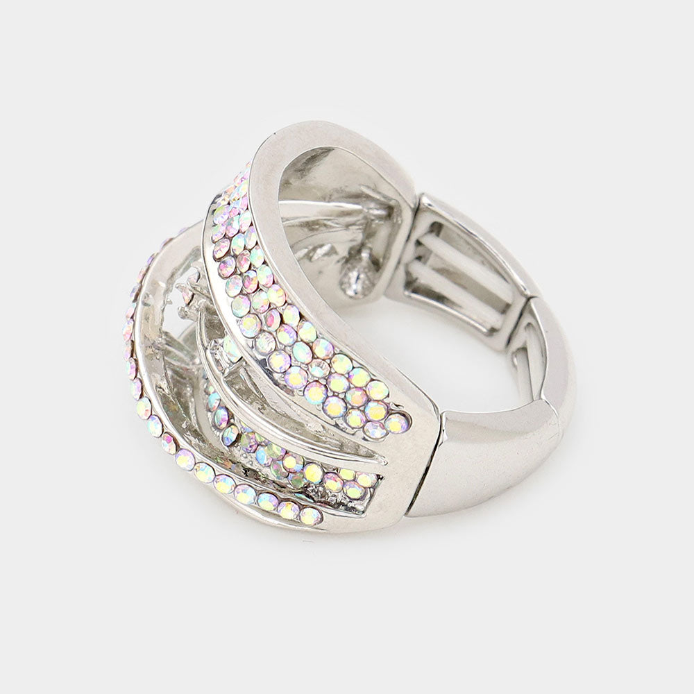 iLLASPARKZ Embellished Rhinestone Pave Stretch Ring