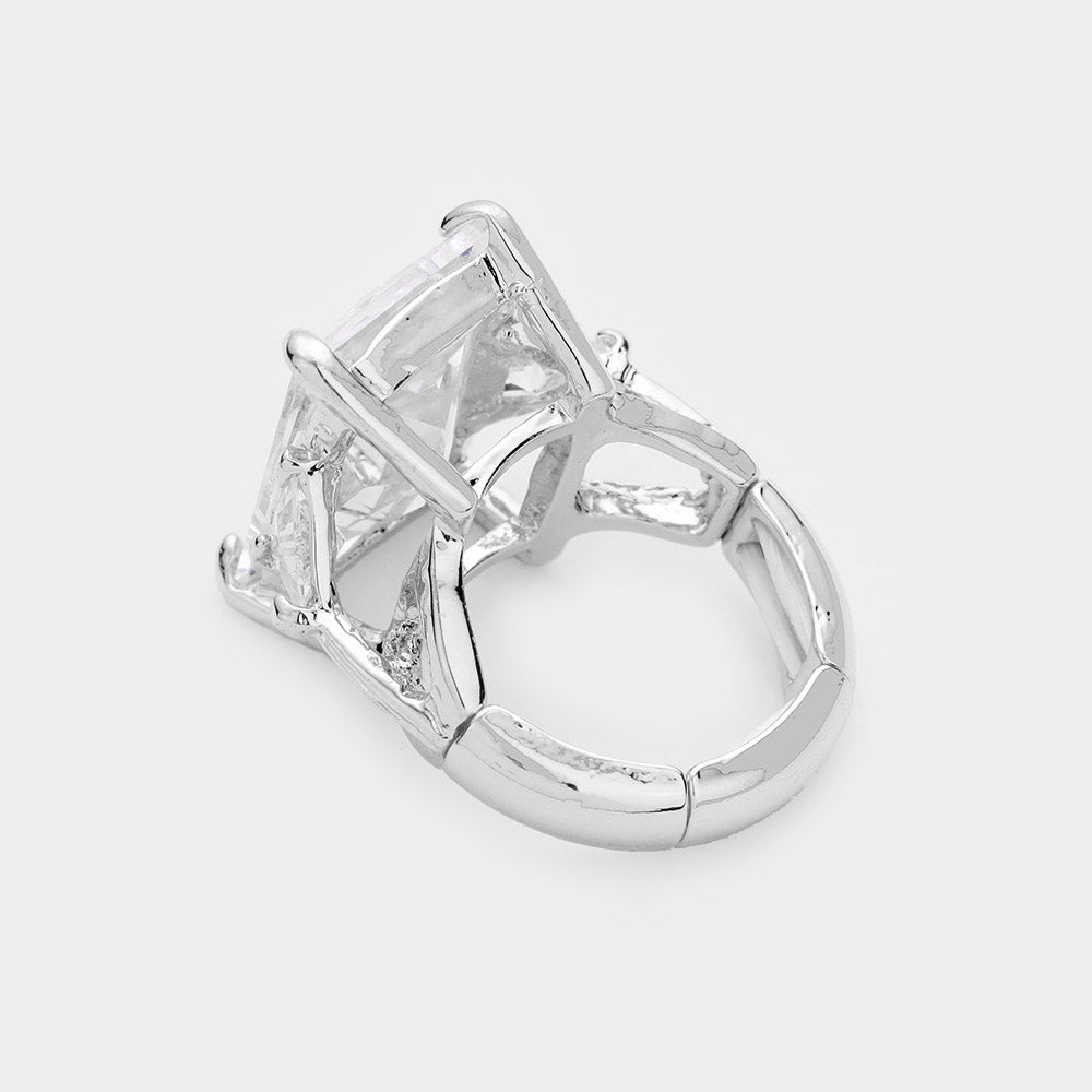 iLLASPARKZ Rectangle Crystal Stretch Ring
