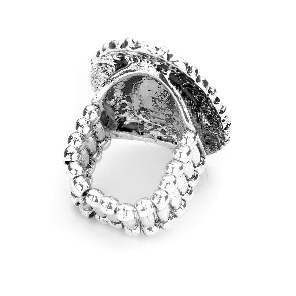 iLLASPARKZ Oval Natural Stone Stretch Ring