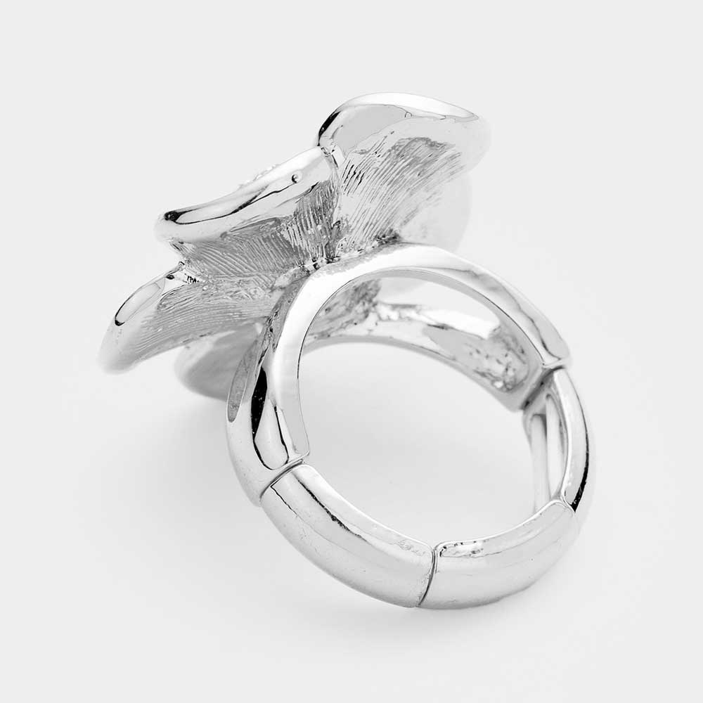 iLLASPARKZ Rhinestone Pave Flower Stretch Ring