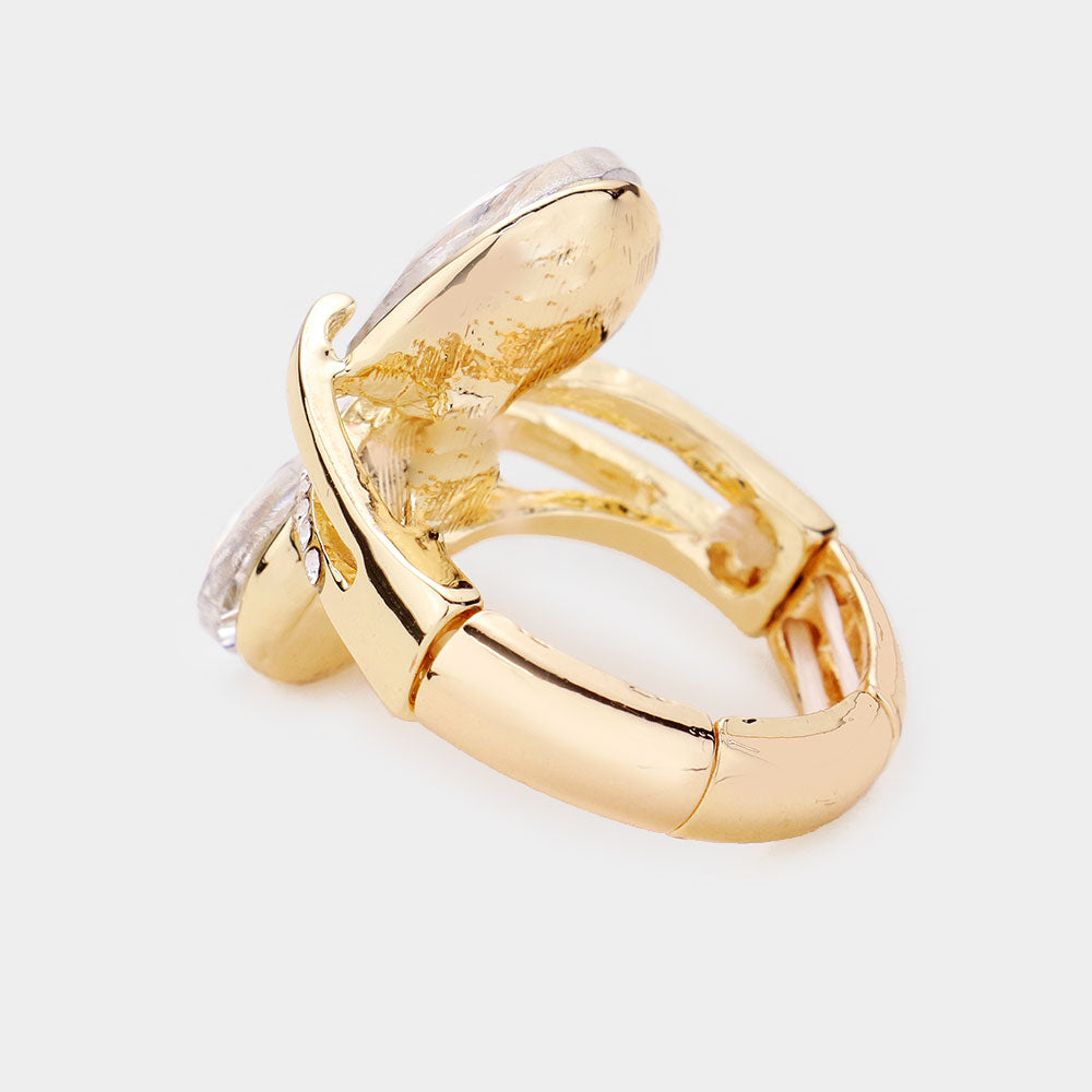 iLLASPARKZ Double Teardrop Stone Stretch Ring