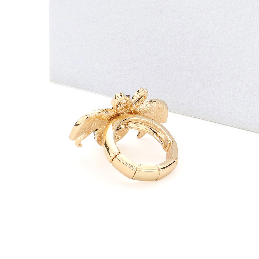 iLLASPARKZ Rhinestone Embellished Honey Bee Stretch Ring