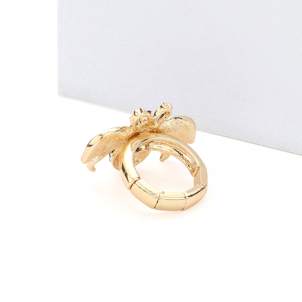 iLLASPARKZ Pearl Embellished Honey Bee Stretch Ring