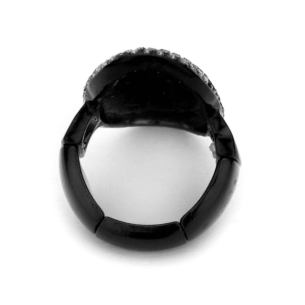 iLLASPARKZ Rhinestone Embellished Metal Oval Stretch Ring