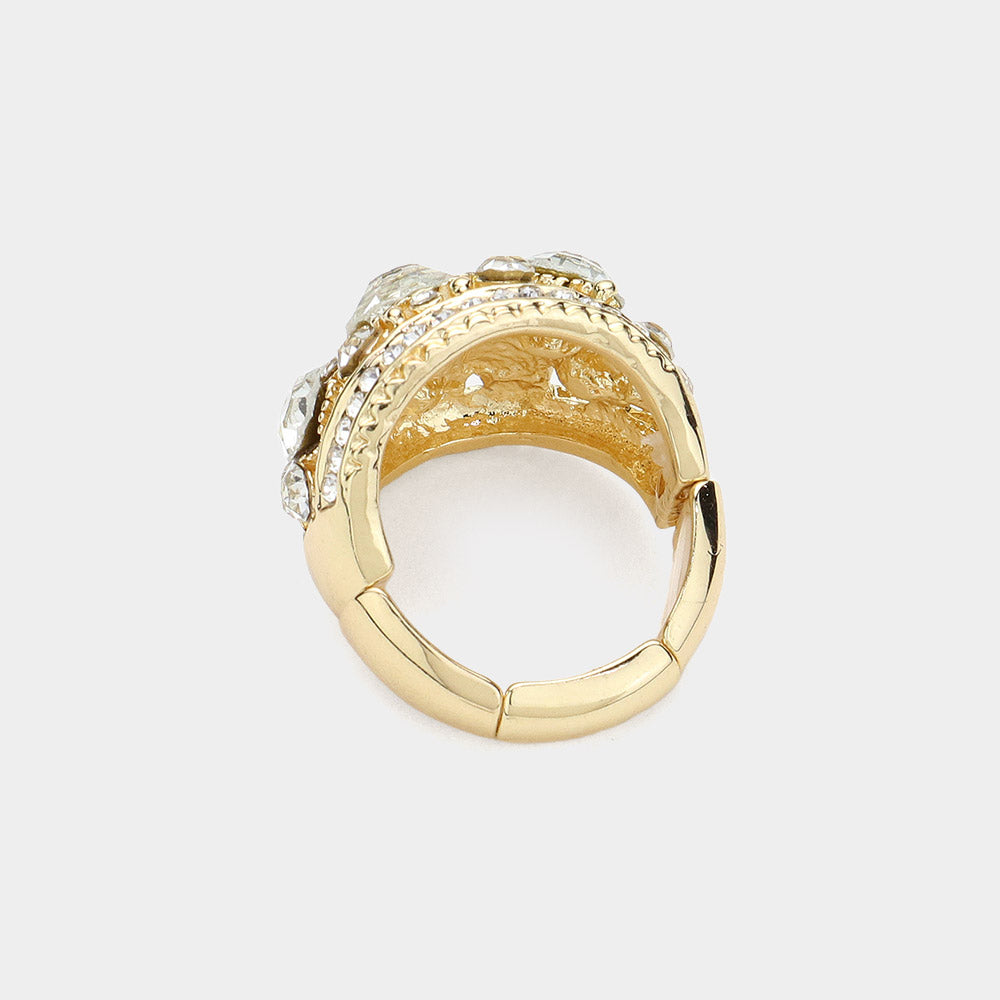 iLLASPARKZ Round Stone Embellished Stretch Ring