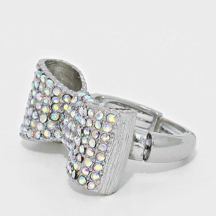 iLLASPARKZ Crystal Pave Bow Stretch Ring