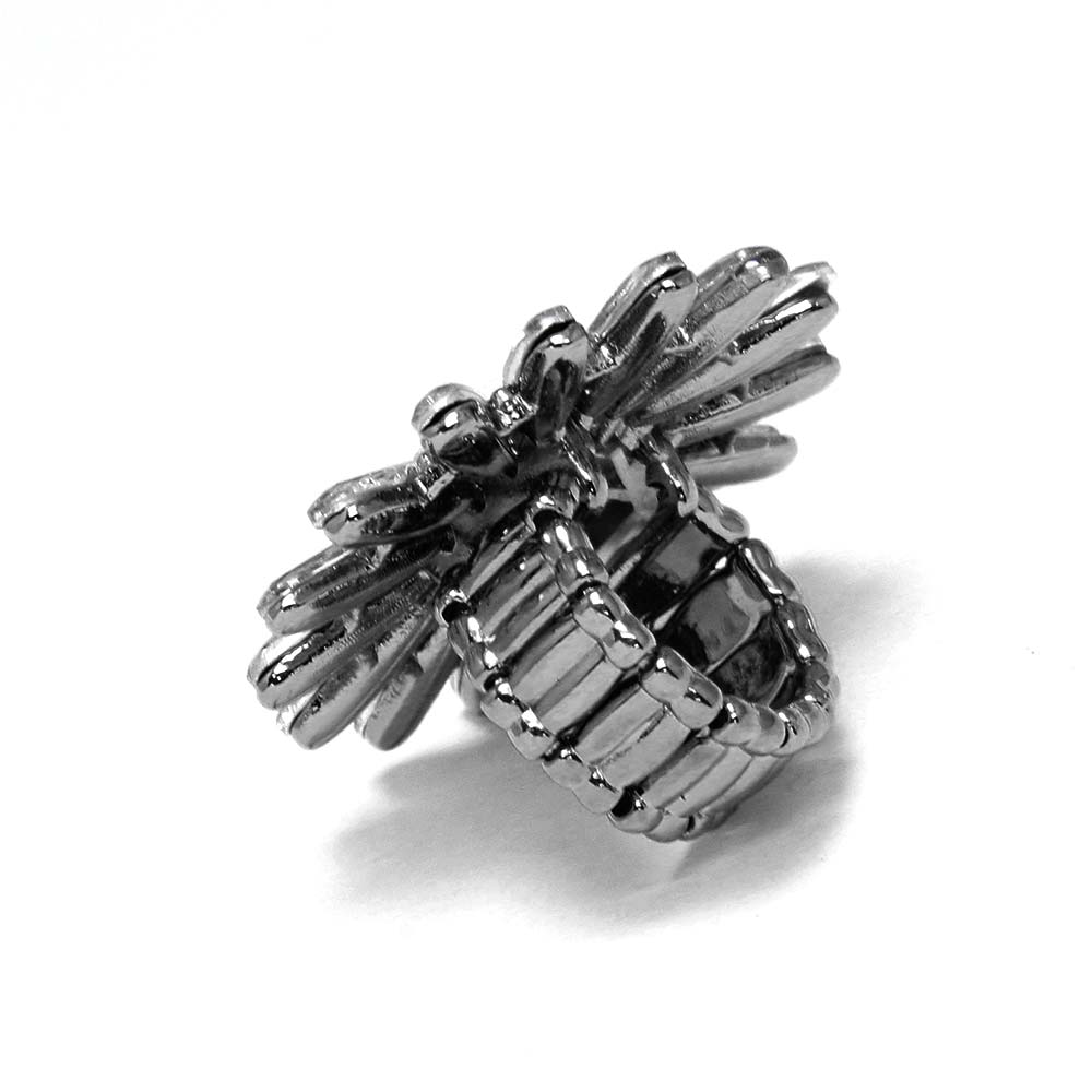iLLASPARKZ Round Teardrop Stone Flower Stretch Ring