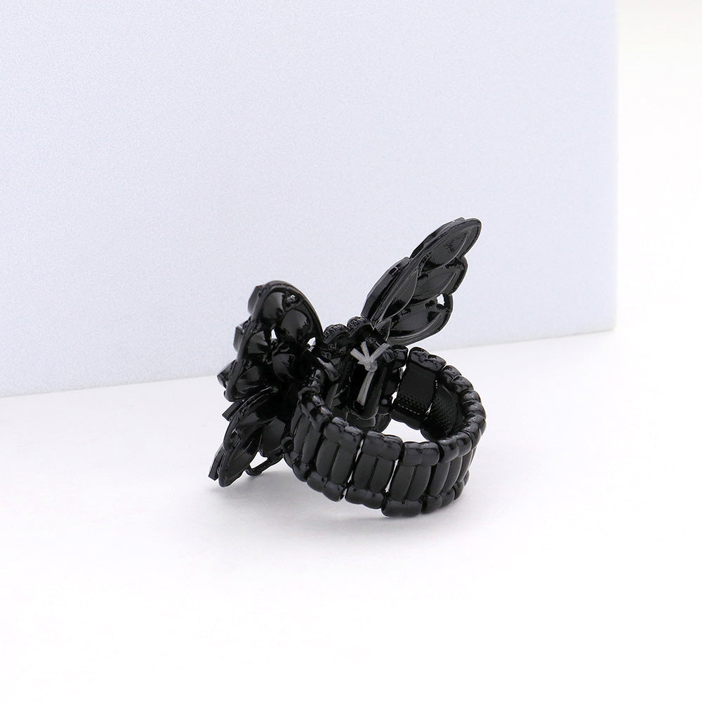 iLLASPARKZ Marquise Stone Cluster Butterfly Stretch Ring