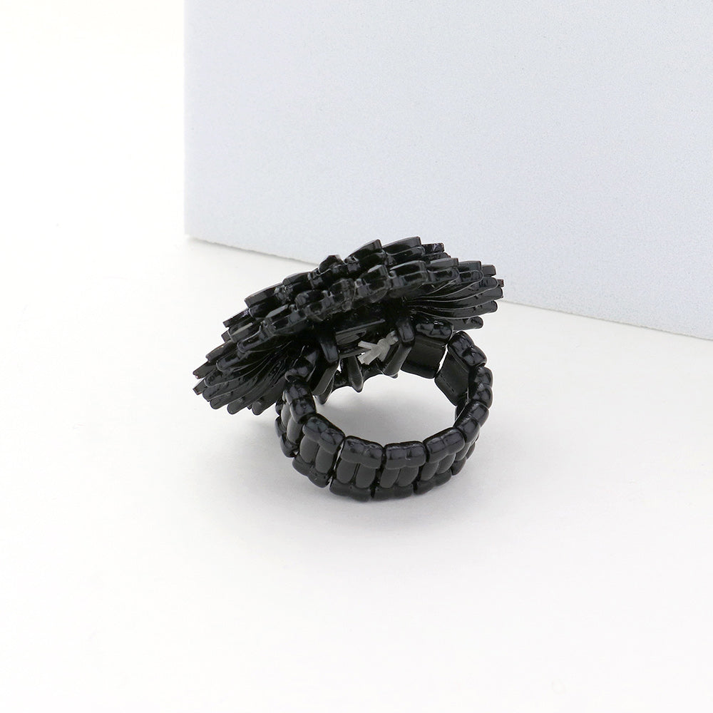 iLLASPARKZ Marquise Stone Cluster Flower Stretch Ring