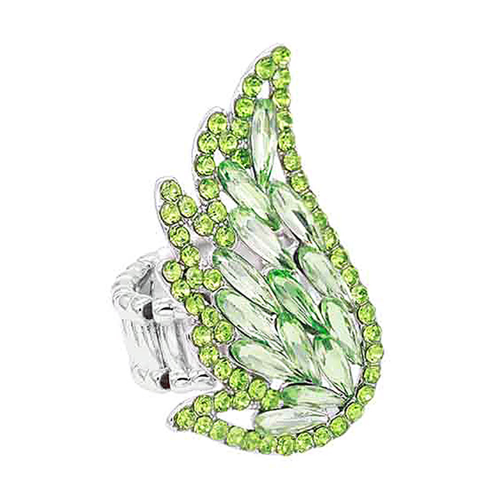 iLLASPARKZ Multi Stone Embellished Angel Wing Stretch Ring