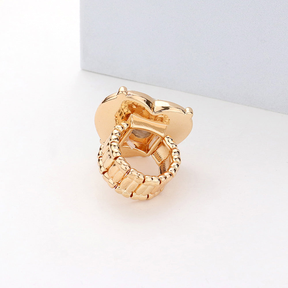 iLLASPARKZ Heart Stone Accented Stretch Ring