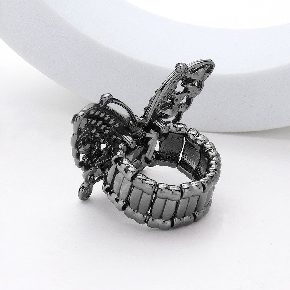 iLLASPARKZ Marquise Stone Pointed Butterfly Stretch Ring