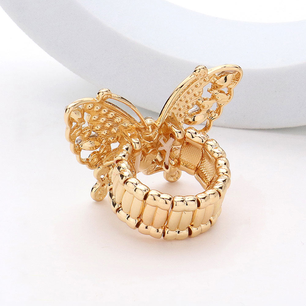 iLLASPARKZ Marquise Stone Pointed Butterfly Stretch Ring