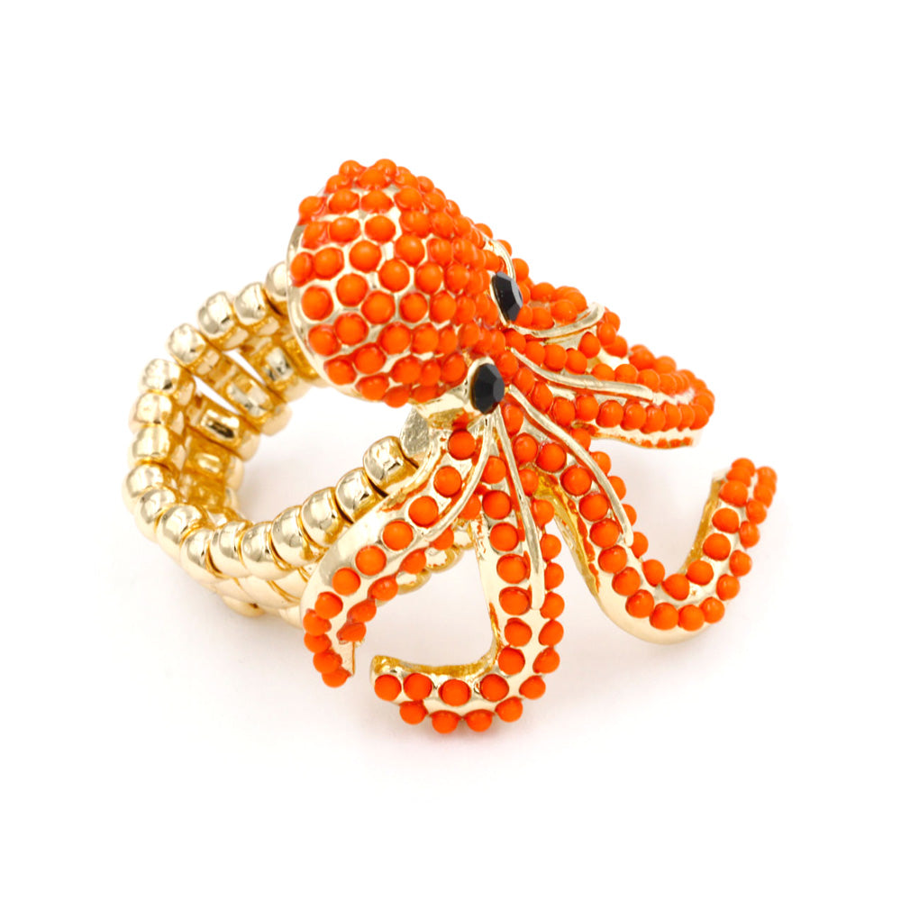 iLLASPARKZ Stone Embellished Octopus Stretch Ring
