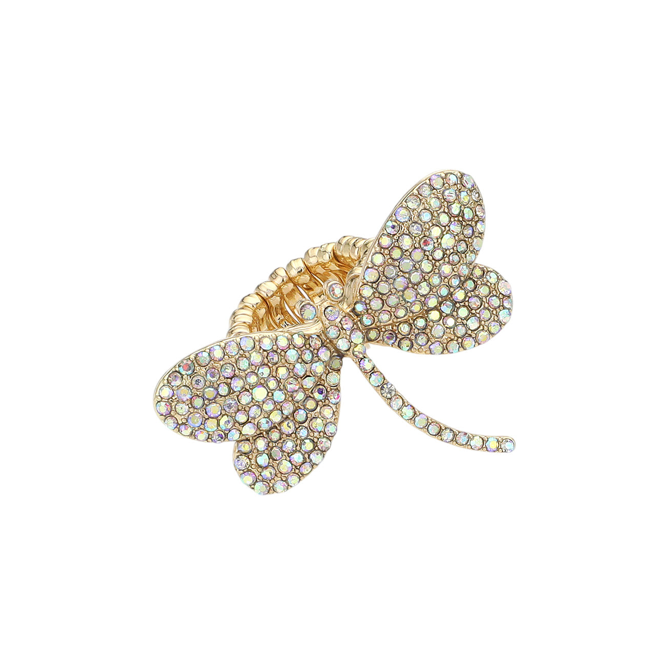 iLLASPARKZ Rhinestone Paved Dragonfly Stretch Ring