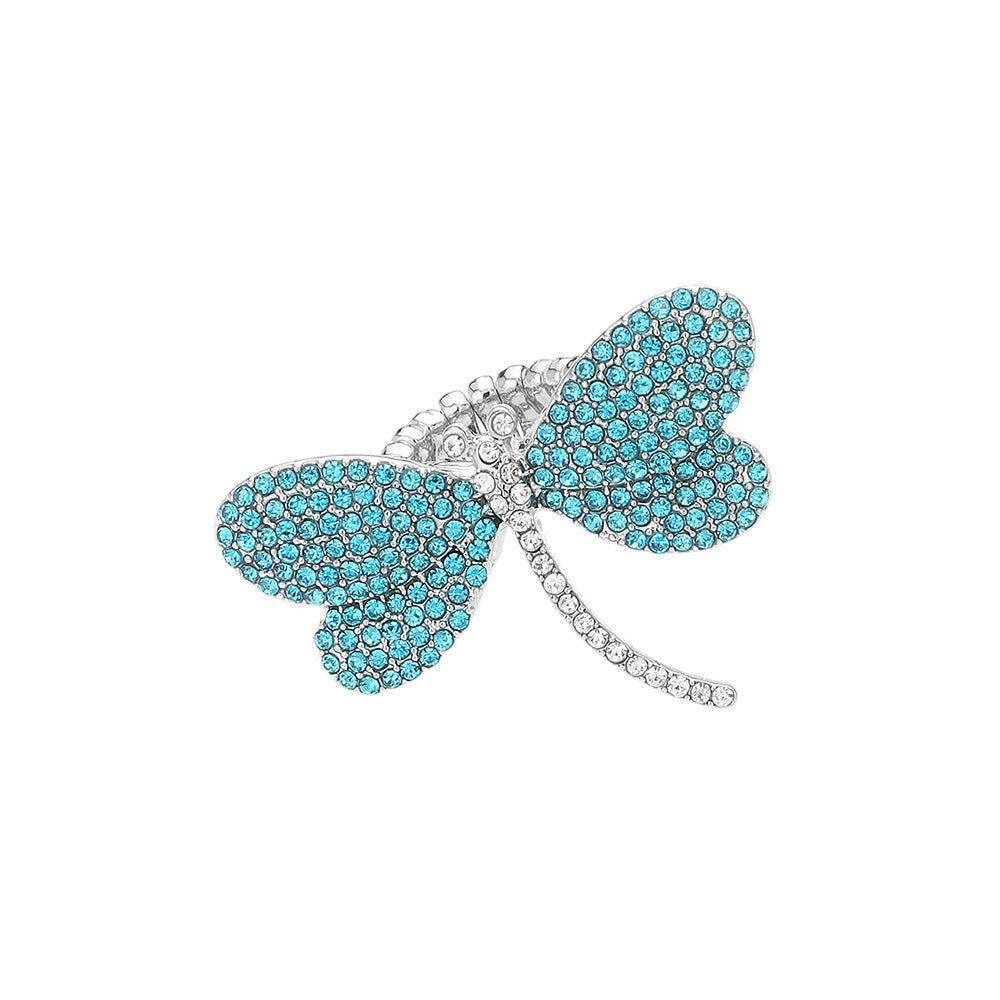 iLLASPARKZ Rhinestone Paved Dragonfly Stretch Ring