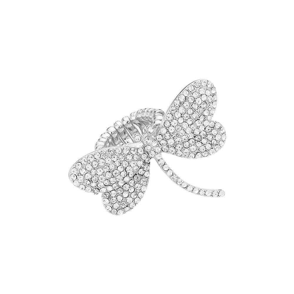 iLLASPARKZ Rhinestone Paved Dragonfly Stretch Ring