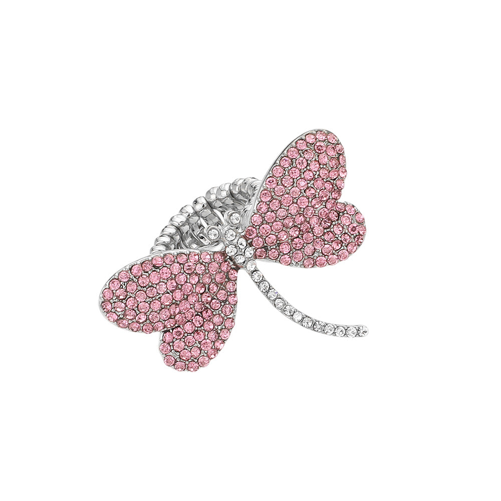 iLLASPARKZ Rhinestone Paved Dragonfly Stretch Ring