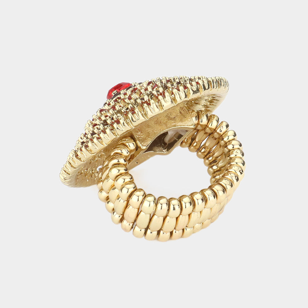 iLLASPARKZ Rhinestone Paved Circle Stretch Ring