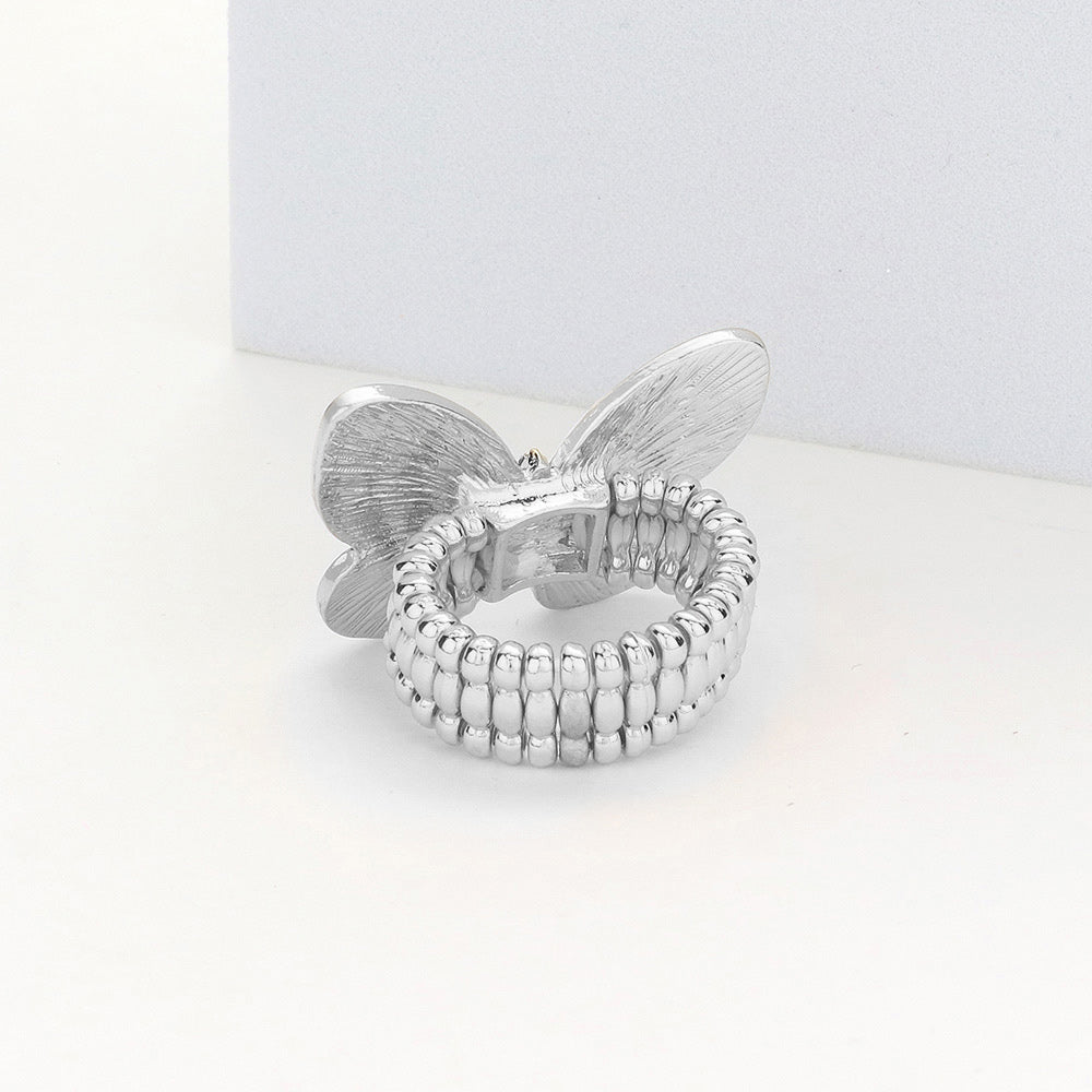 iLLASPARKZ Rhinestone Embellished Butterfly Stretch Ring