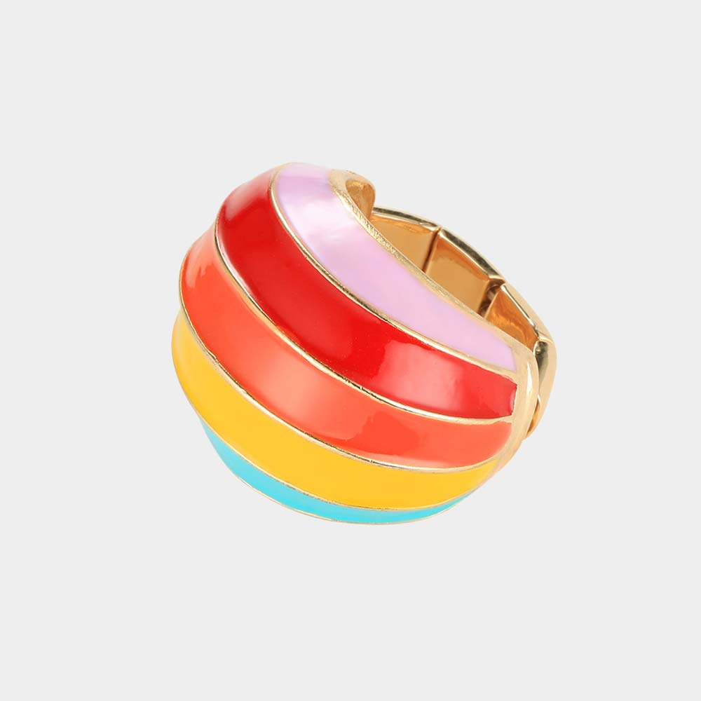 iLLASPARKZ Colorful Enamel Dome Stretch Ring