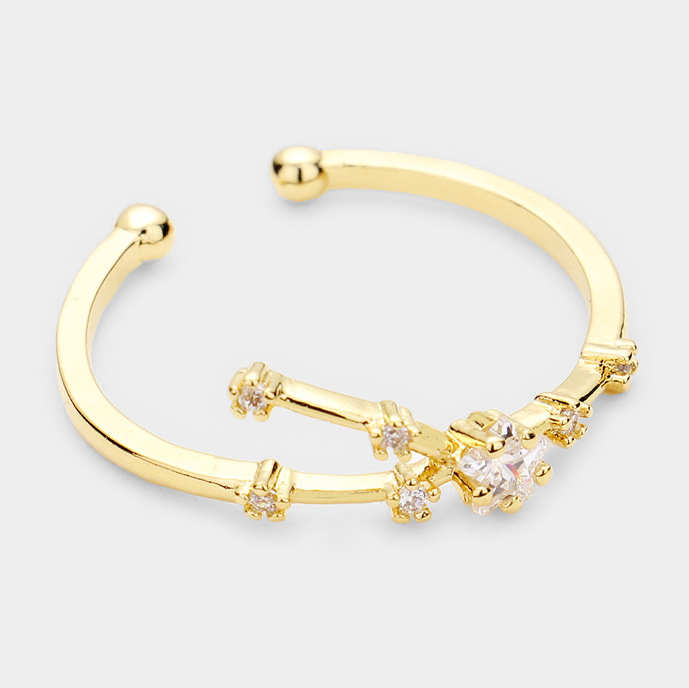 iLLASPARKZ Secret Box _ 14k Gold Dipped CZ Zodiac Sign Taurus Ring