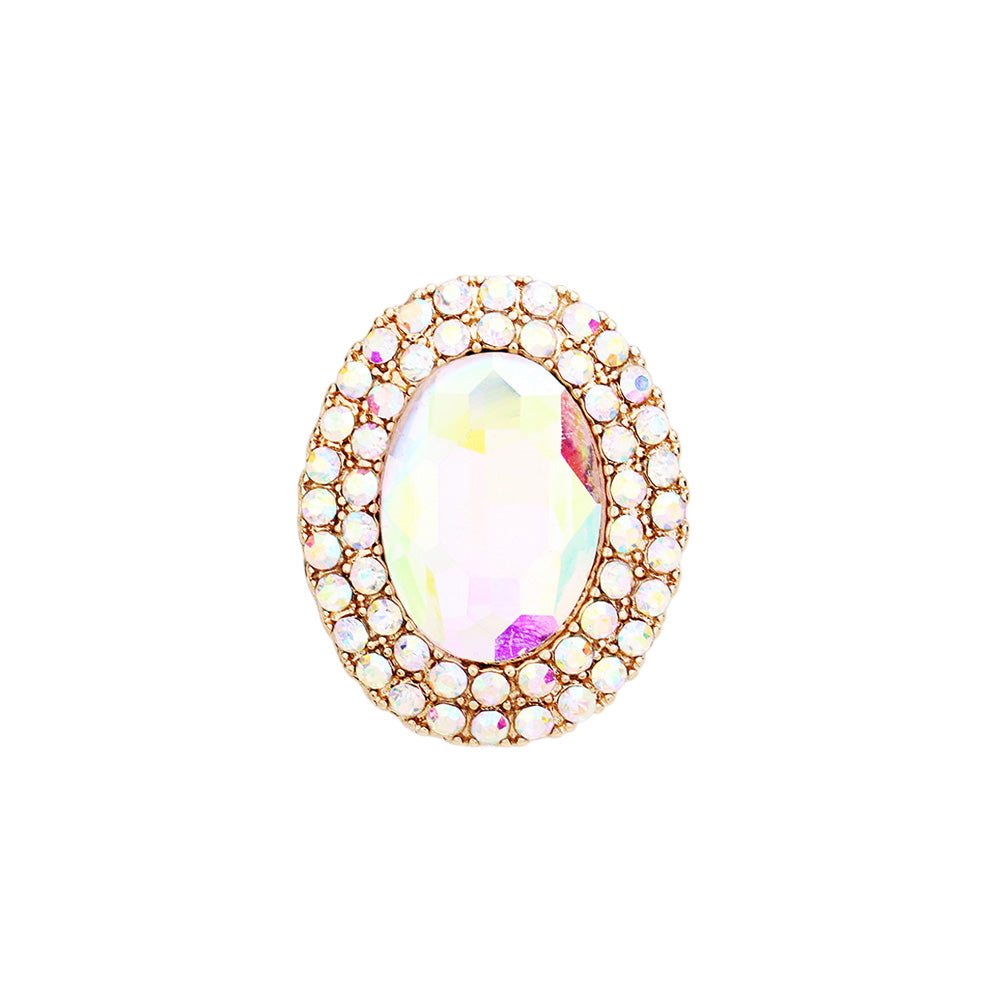 iLLASPARKZ Oval Rhinestone Pointed Stretch Ring