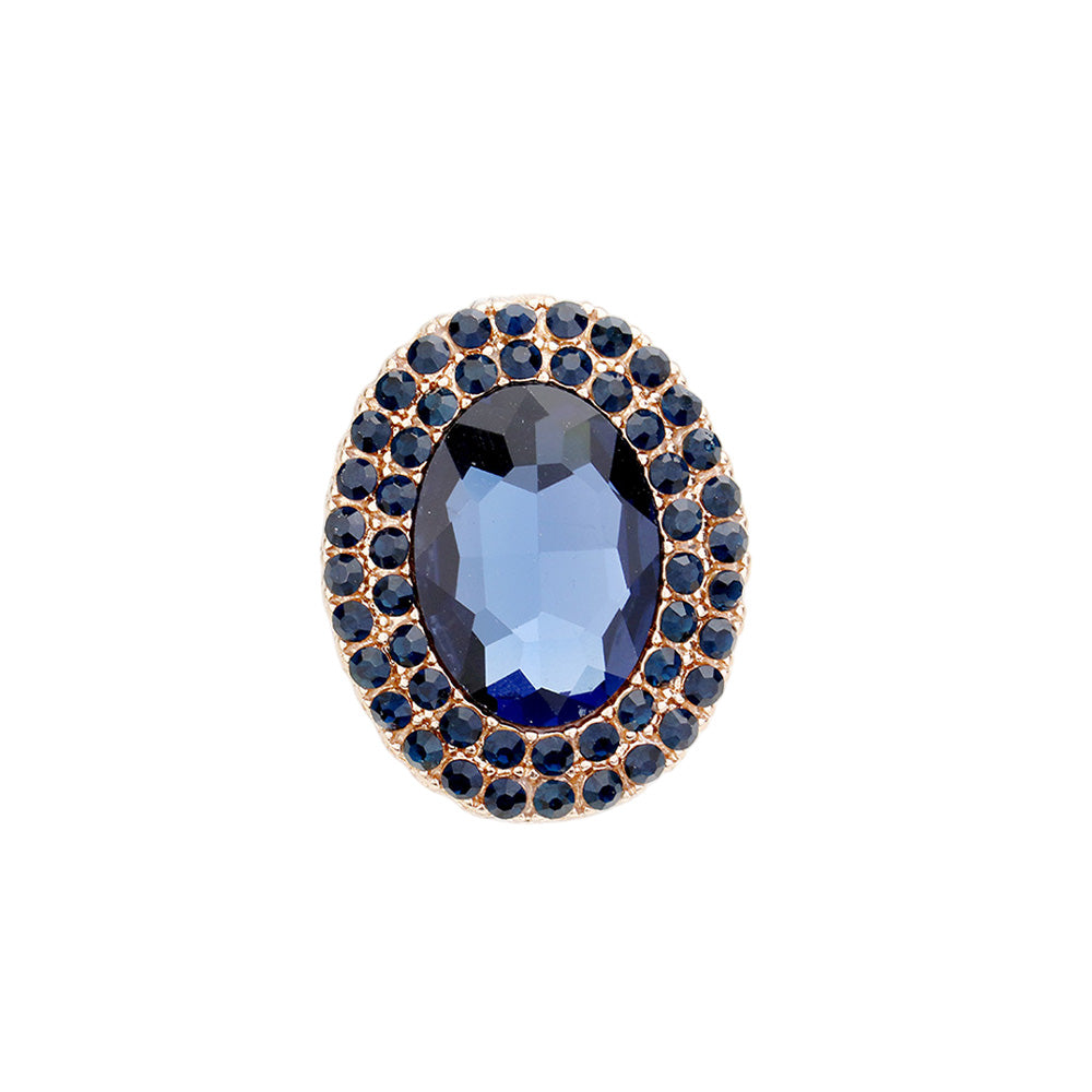 iLLASPARKZ Oval Rhinestone Pointed Stretch Ring
