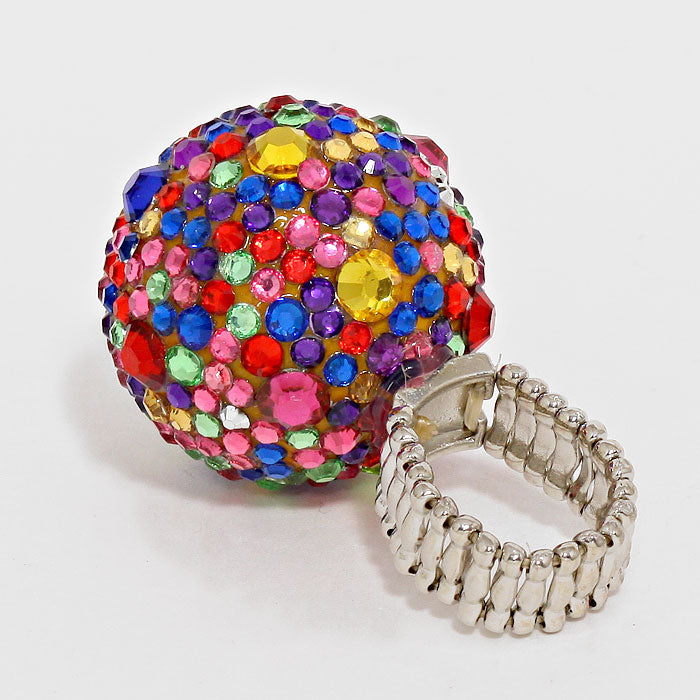 iLLASPARKZ Crystal Ball Ornate Stretch Ring