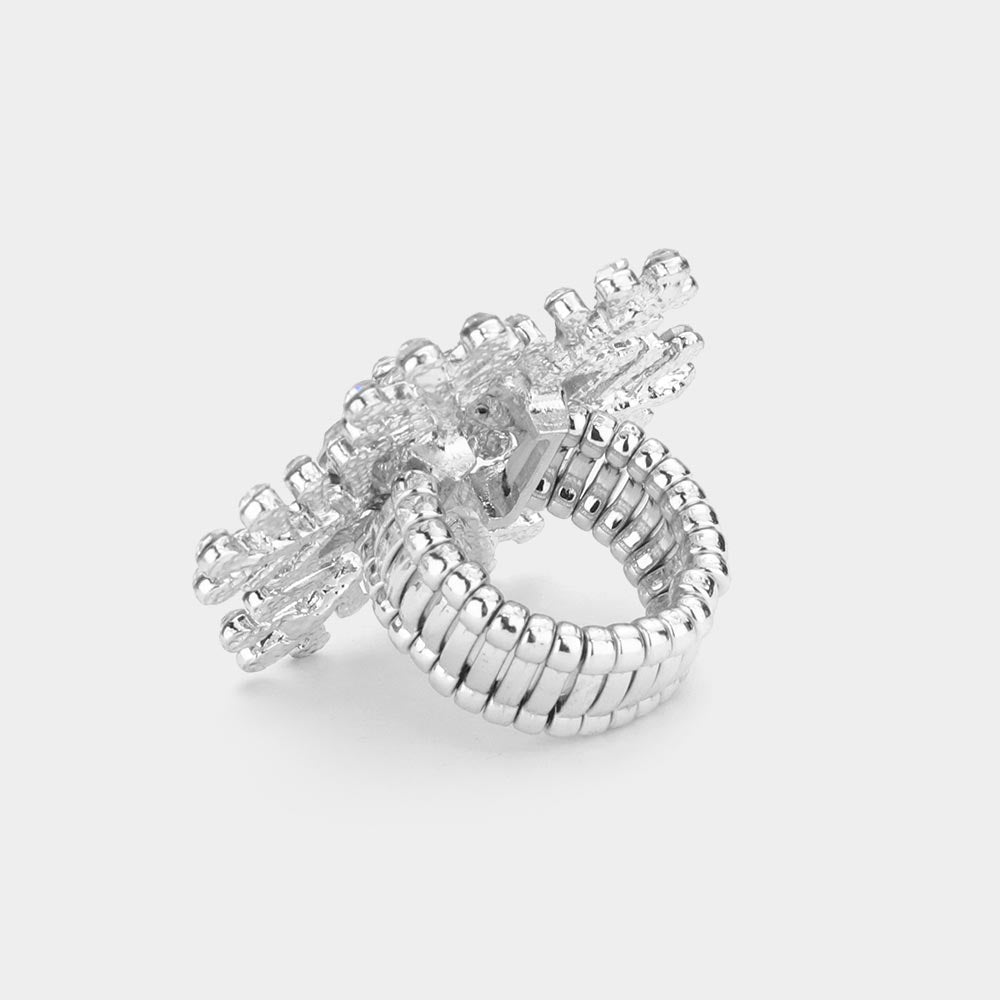 iLLASPARKZ Bubble Stone Snowflake Stretch Ring