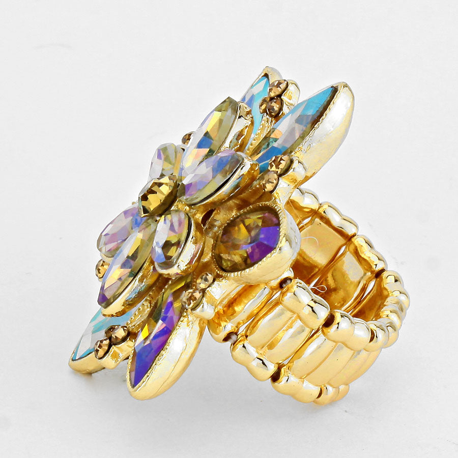 iLLASPARKZ Rhinestone Flower Stretch Ring