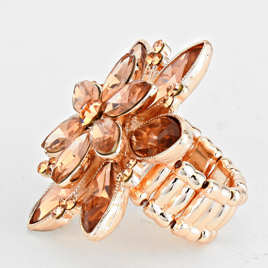 iLLASPARKZ Rhinestone Flower Stretch Ring