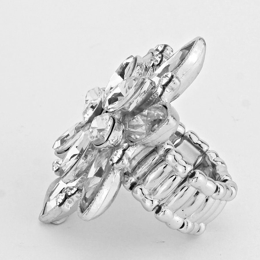 iLLASPARKZ Rhinestone Flower Stretch Ring