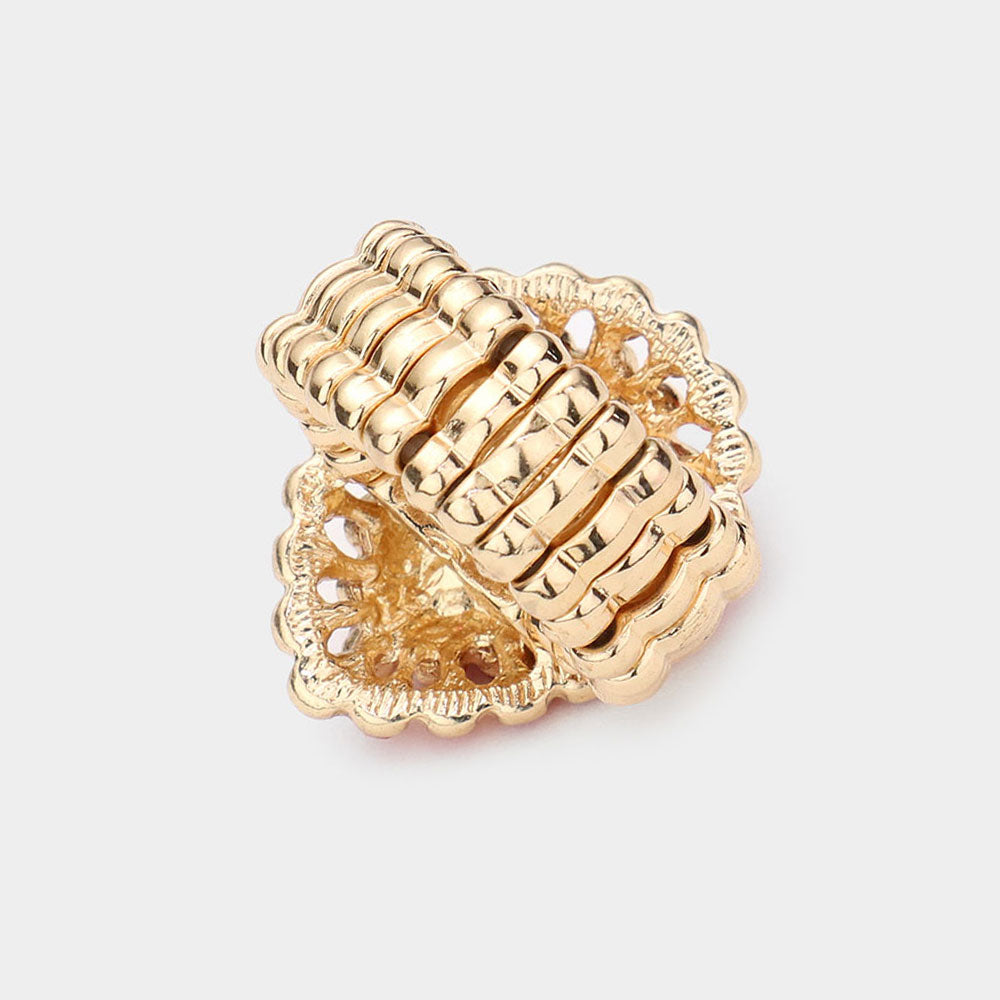 iLLASPARKZ Crystal Teardrop Centered Bubble Cluster Stretch Ring