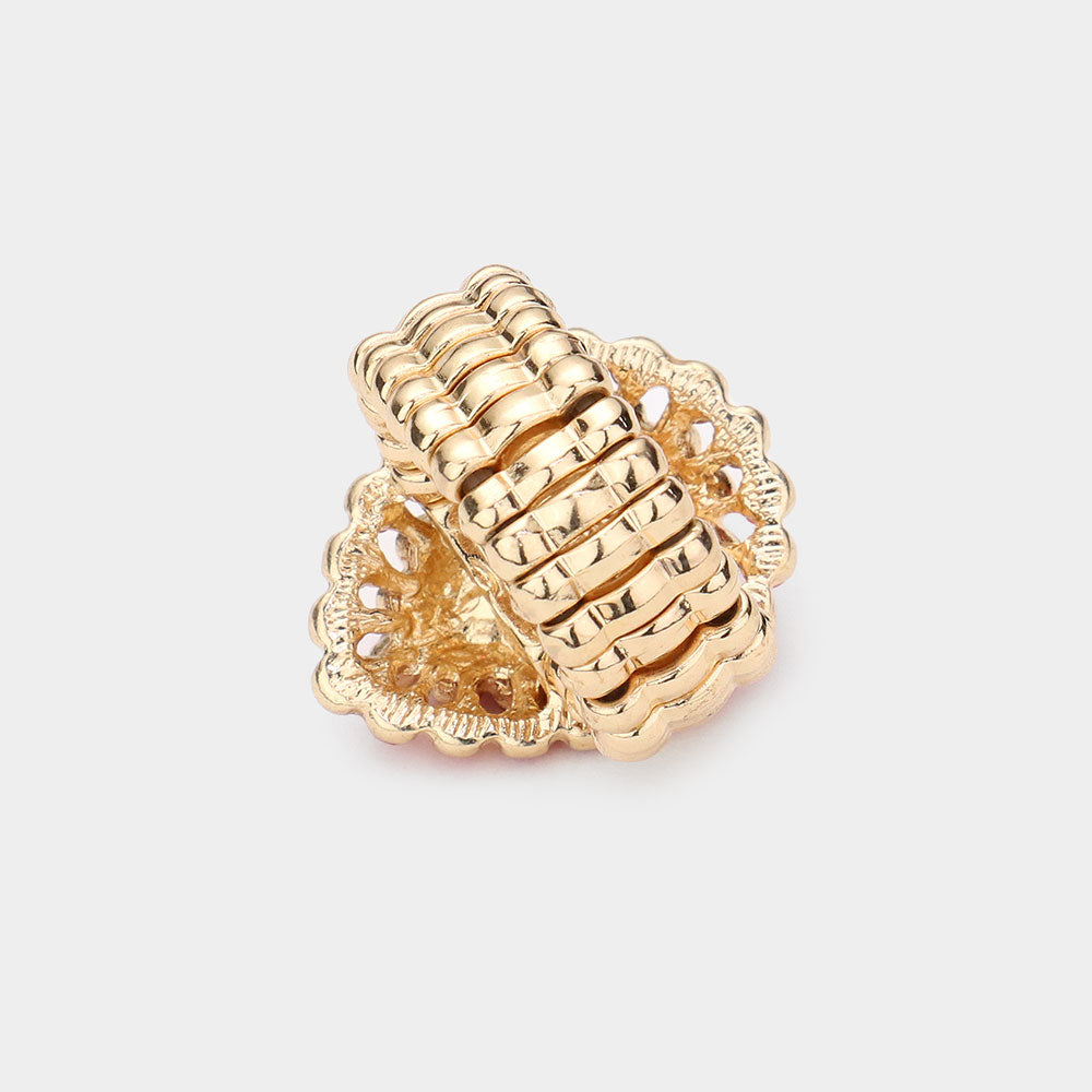 iLLASPARKZ Crystal Teardrop Centered Bubble Cluster Stretch Ring