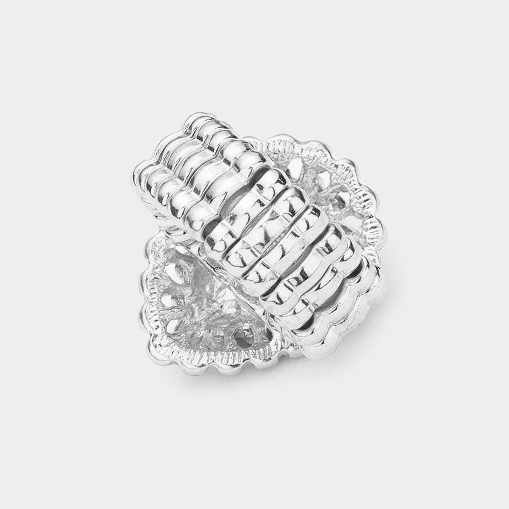 iLLASPARKZ Crystal Teardrop Centered Bubble Cluster Stretch Ring